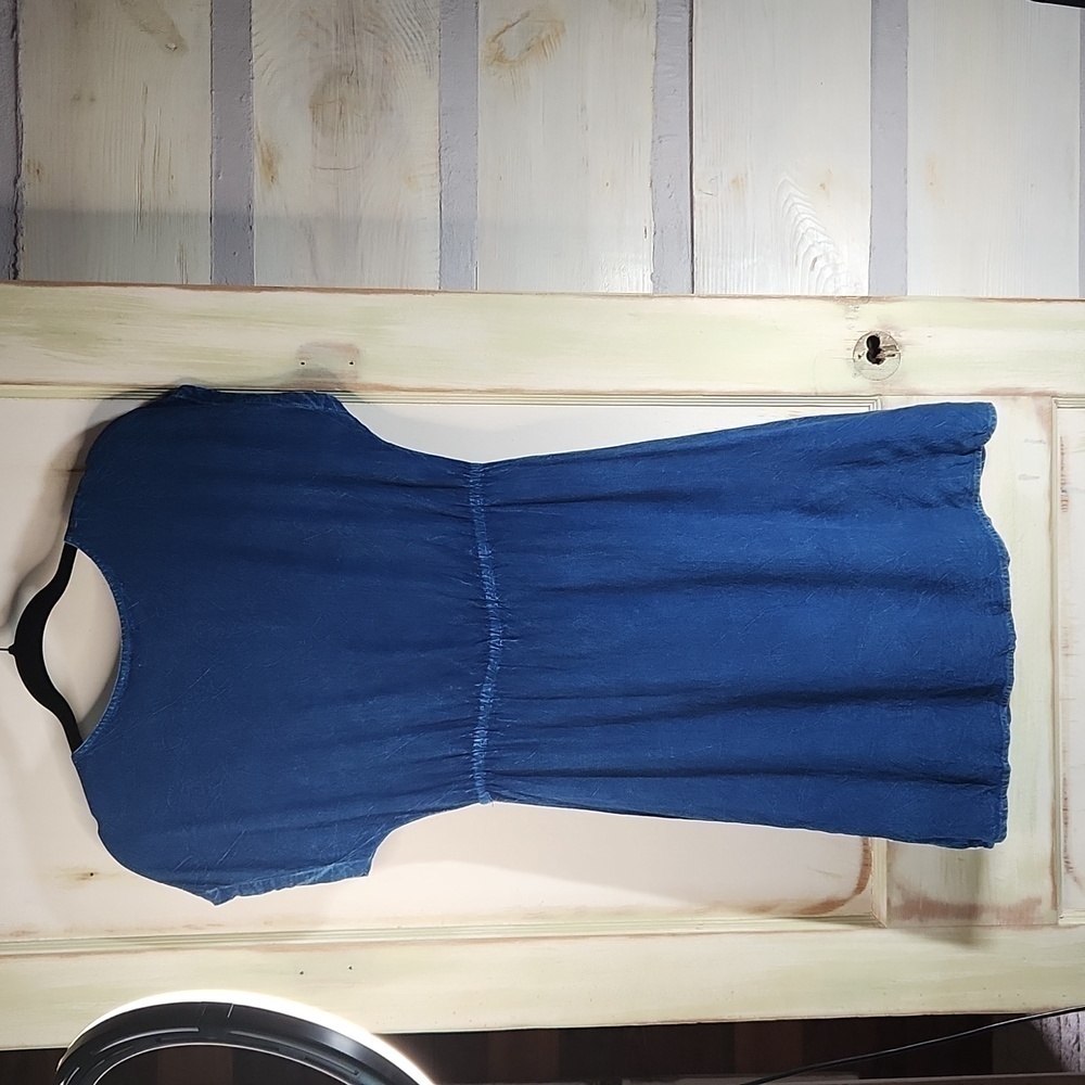 Earthbound Trading Co. Blue Chambray Cowgirl Dress - Sz S, NWOT - Picture 6 of 8